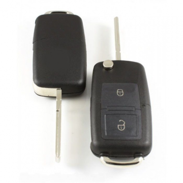1Volkswagen clé pliante à 2 boutons - lame de clé droite avec côté cranté (modèle ) Image