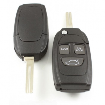 Clé pliante Volvo à 3 boutons - lame de clé droite avec encoche (kit de conversion) Image