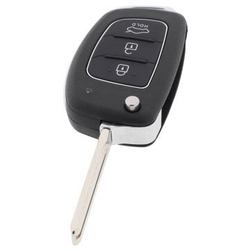 Clé pliante Hyundai 3 boutons - lame de clé droite avec électronique 433MHZ - ID46 transpondeur pour Hyundai I20