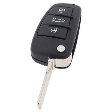 Audi 3-button folding key - lame de clé droite avec électronique 434MHZ - ID48 transponder - 8XO 837220D