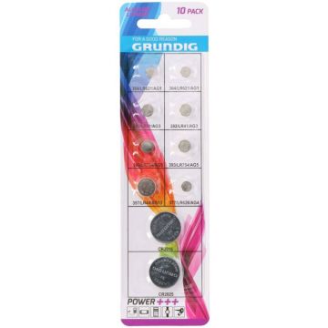 Grundig assortiment 10 piles bouton Alcaline