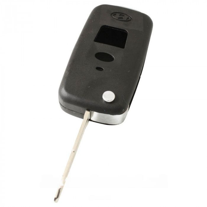 Clé pliante Hyundai à 2 boutons - lame de clé côté encoche (kit de conversion) main product photo