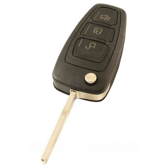 Ford clé pliante à 3 boutons - lame de clé droite (blanche) main product photo