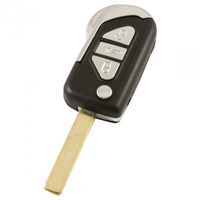 Clé pliante Citroën à 3 boutons - lame de clé droite avec encoche latérale main product photo