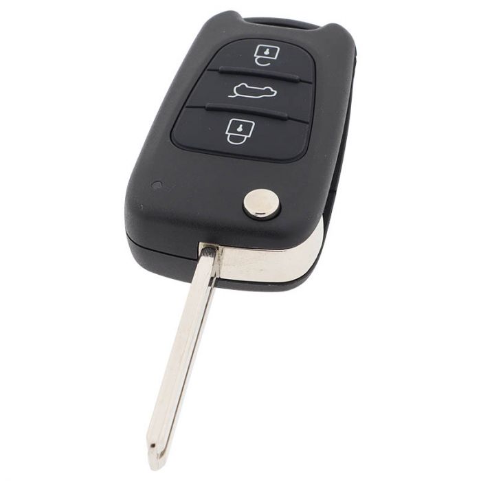 Hyundai clé pliante à 3 boutons - lame de clé droite avec électronique 433MHZ - ASK (modèle 3) main product photo