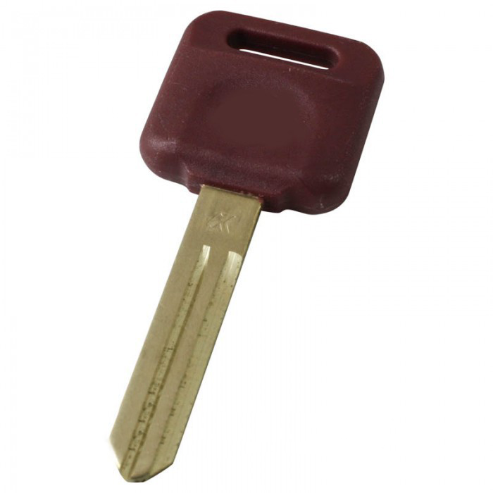 Clé de contact Nissan sans espace pour transpondeur - pointe de la lame de clé avec encoche à gauche main product photo