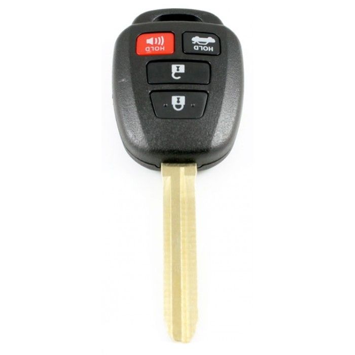 Boîtier de clé Toyota à 3 boutons avec bouton poussoir pour le couvercle du coffre et bouton panique - embout de lame de clé main product photo