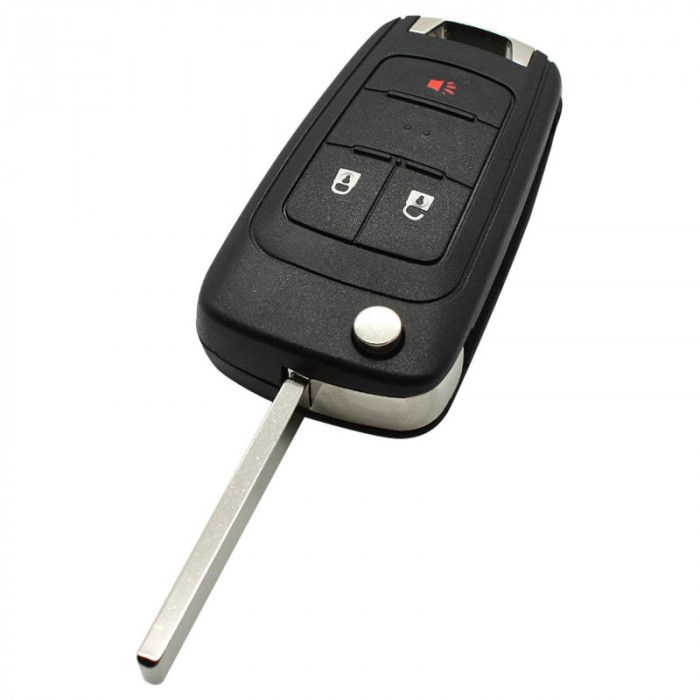 Clé pliante Chevrolet à 2 boutons avec bouton de panique - lame de clé droite main product photo