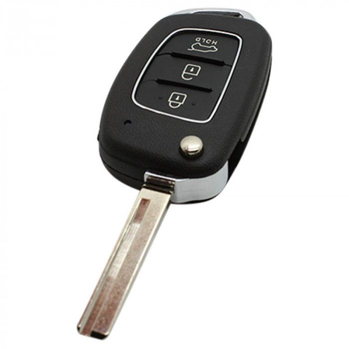 Clé pliante Hyundai à 3 boutons - lame de clé droite avec encoche à droite (modèle 2) main product photo