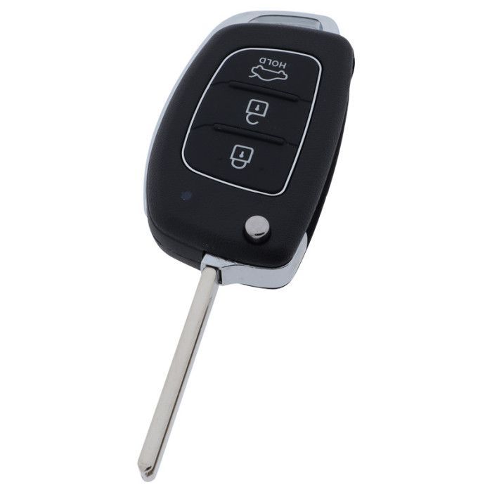 Clé pliante Hyundai 3 boutons - lame de clé droite avec encoche droite pour Hyundai i20, Hyundai Tucson, Hyundai Santa Fe et autres main product photo