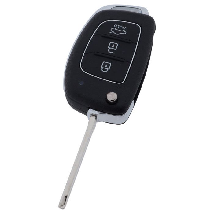 Clé pliante Hyundai 3 boutons - point de lame de clé avec encoche à gauche pour Hyundai i10 et Hyundai Elantra main product photo