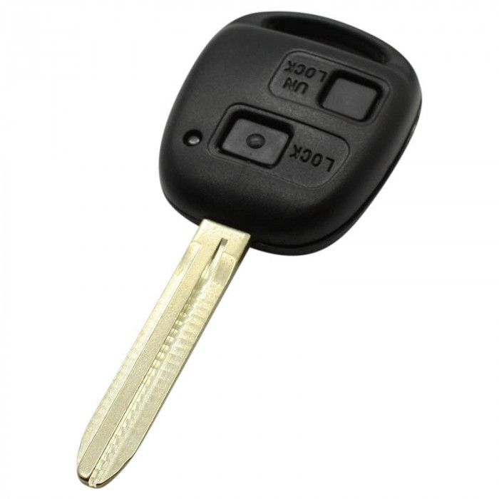 Boîtier de clé Toyota à 2 boutons - Embout de lame de clé avec électronique 433MHZ - 4D67 transpondeur main product photo