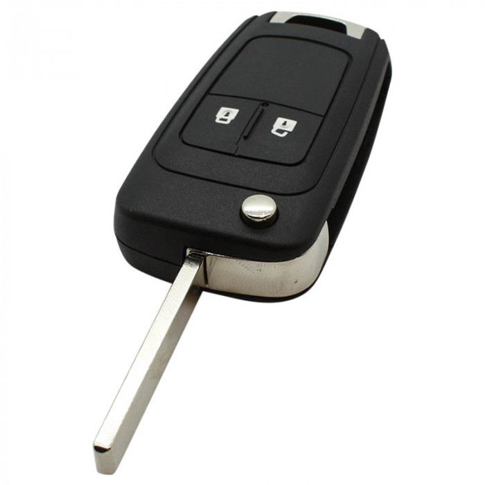 Chevrolet clé pliante à 2 boutons - lame de clé droite avec électronique 433MHZ - PCF7952 transpondeur main product photo