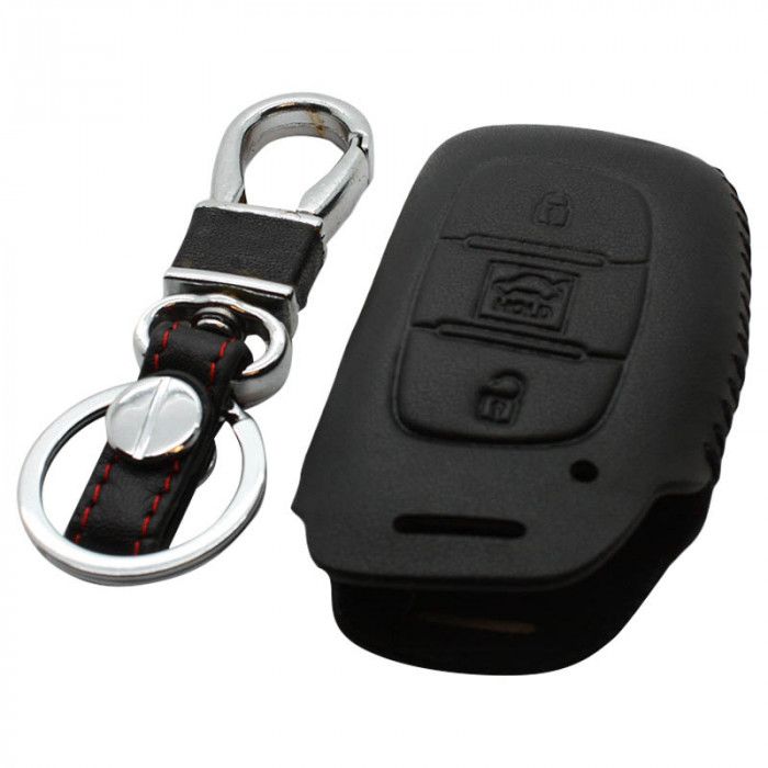 Housse de clé intelligente à 3 boutons Hyundai - noir (modèle 2) main product photo